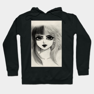 Portrait of two hair color girl Hoodie